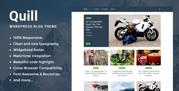 Quill Blog – Responsive Minimal WordPress theme