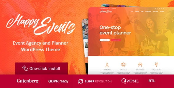 Happy Events – Holiday Planner & Agency WordPress Theme